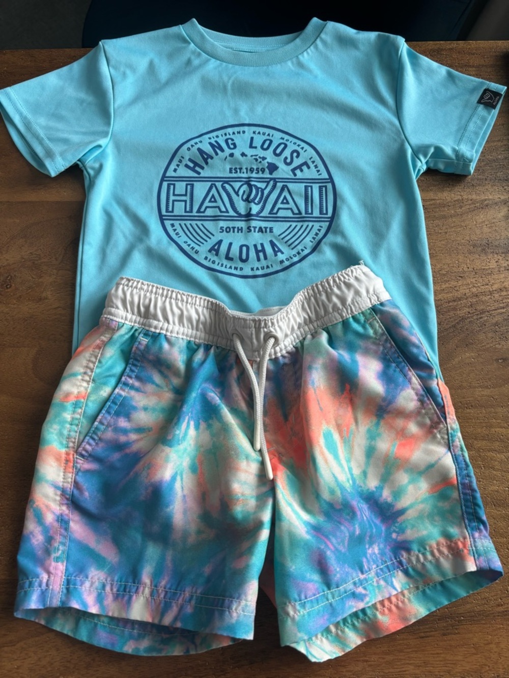 Toddler swim trunks and top